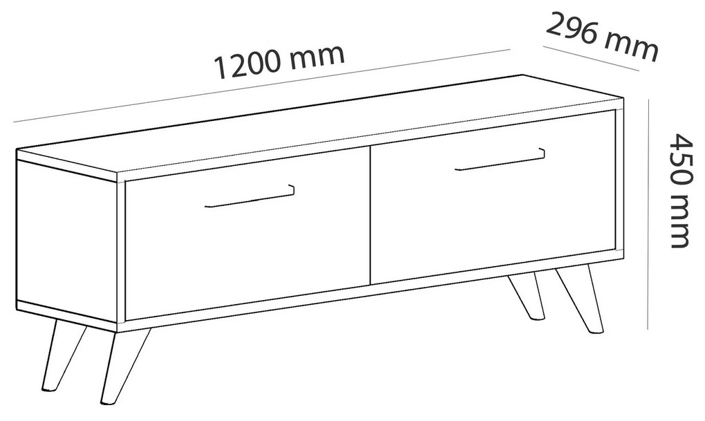 TV asztal/szekrény Mesa (fehér + antracit). 1067167
