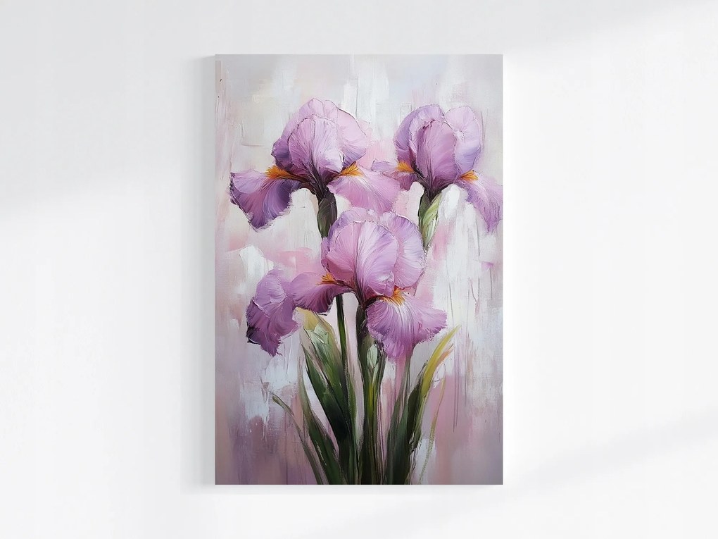 Vászonkép Canvas Természet Kert Rét Virágok Rózsaszín Írisz Csokor 40x60