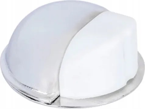 Krómozott Öntapadós Ajtó Stopper, Fehér Gumival