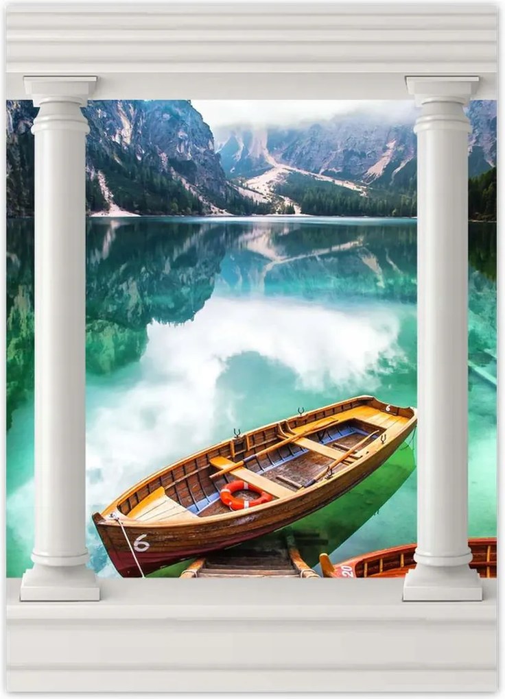 Poszterek 50x70 Csónak a hegyi tavon