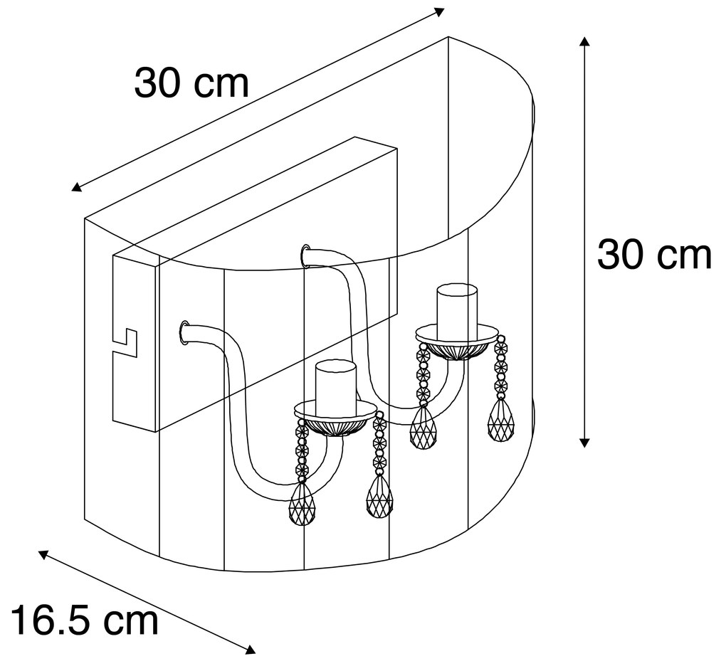 Klasszikus fali lámpa króm fekete árnyékolóval - Ann-Kathrin 2
