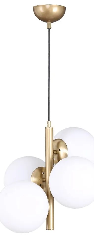 Fehér-aranyszínű függőlámpa üveg búrával ø 15 cm Forte – Squid Lighting