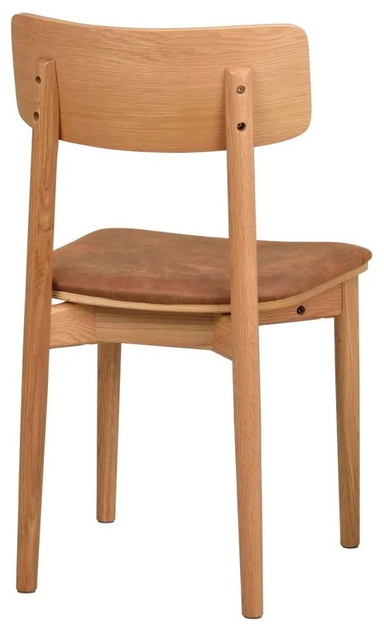 Konyakbarna-natúr színű bőr utánzat étkezőszék szett 2 db-os Wolcott – Rowico