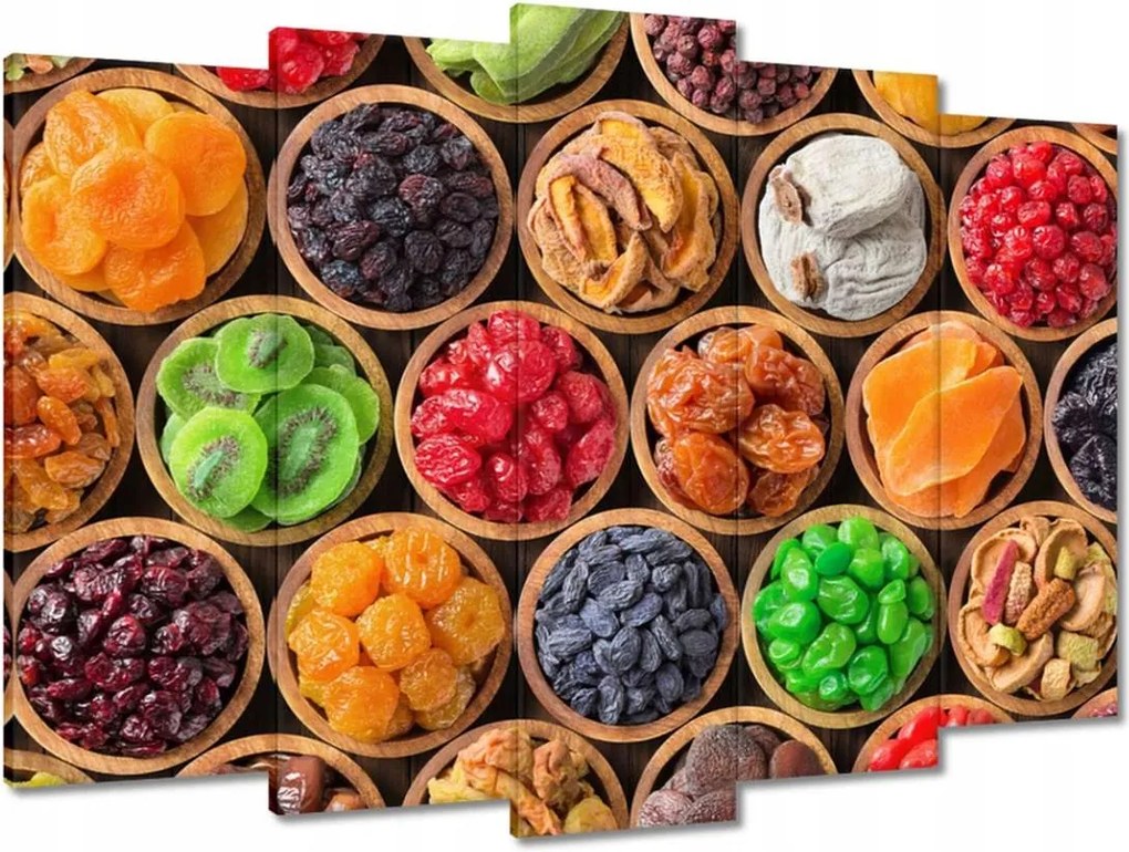 Vászonkép 70x50 Aszalt gyümölcsök tálakban