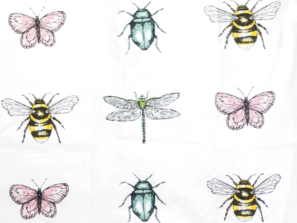 Pamut ágynemű kiságyhoz TINY WINGS fehér Ágyneműhuzat mérete: 45 x 65 cm | 90 x 135 cm