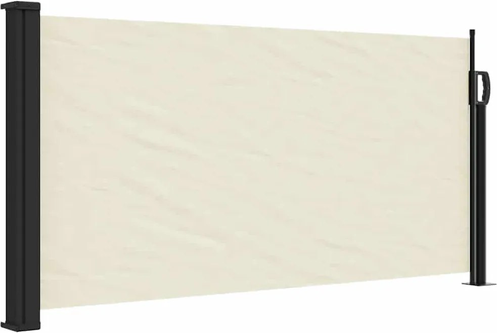 Krémszínű behúzható oldalsó napellenző 100 x 300 cm