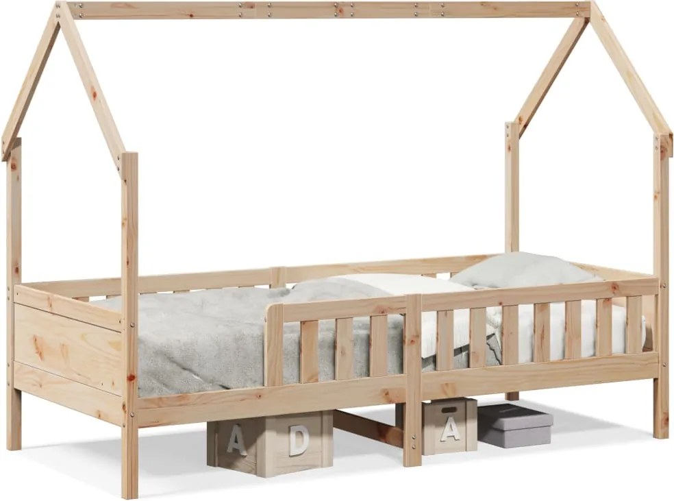 vidaXL tömör fenyőfa házikó gyerekágykeret 80 x 200 cm
