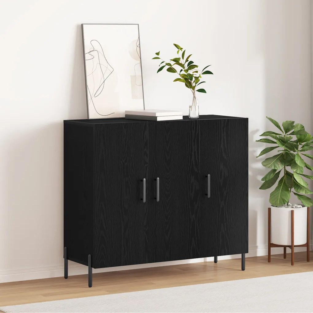 fekete tölgy tálaló 90x34x80 cm mérnöki fából