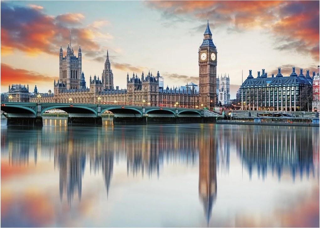 Kép - a Parlament londoni házai (üvegen) (70x50 cm)