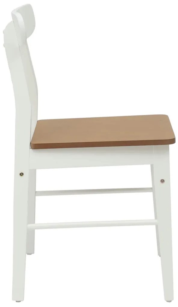 Étkezőszék 2 pcs Fehér és Természetes Tömör fa