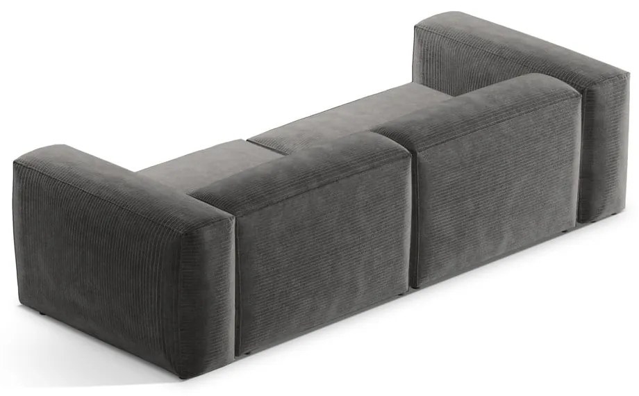 Világosszürke kordbársony kanapé 264 cm Bergamo – Cosmopolitan Design