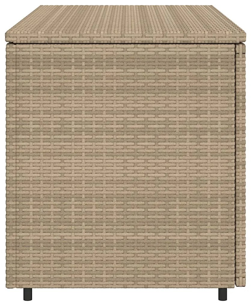 bézs polyrattan kerti tárolószekrény 110 x 55 x 60,5 cm