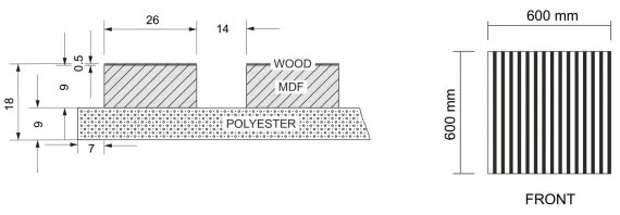 ADA 4x akusztikus burkolatpanel DANVIKEN 60x60 cm dió