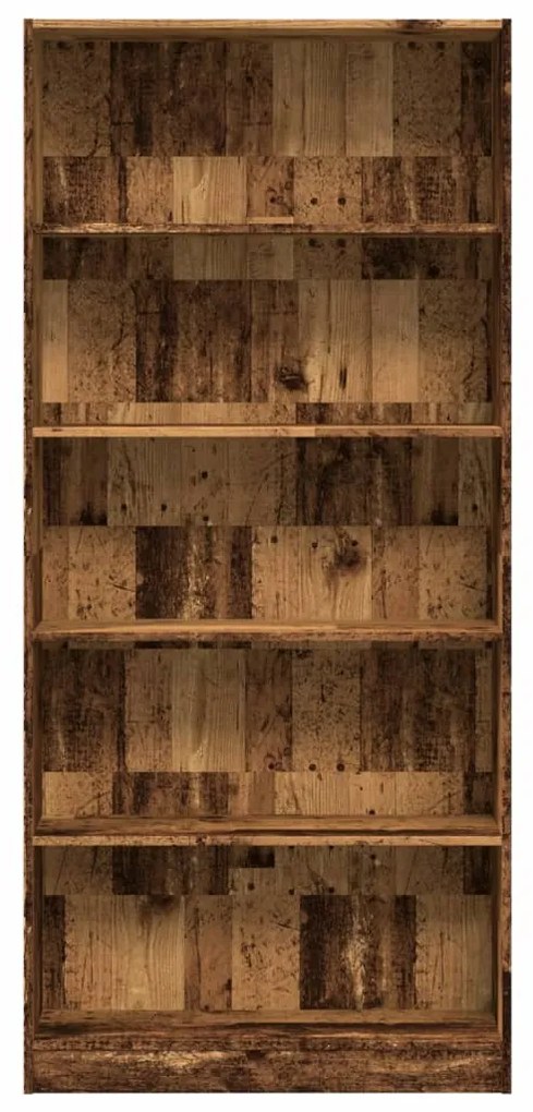 antik fa színű szerelt fa könyvespolc 80 x 24 x 176 cm