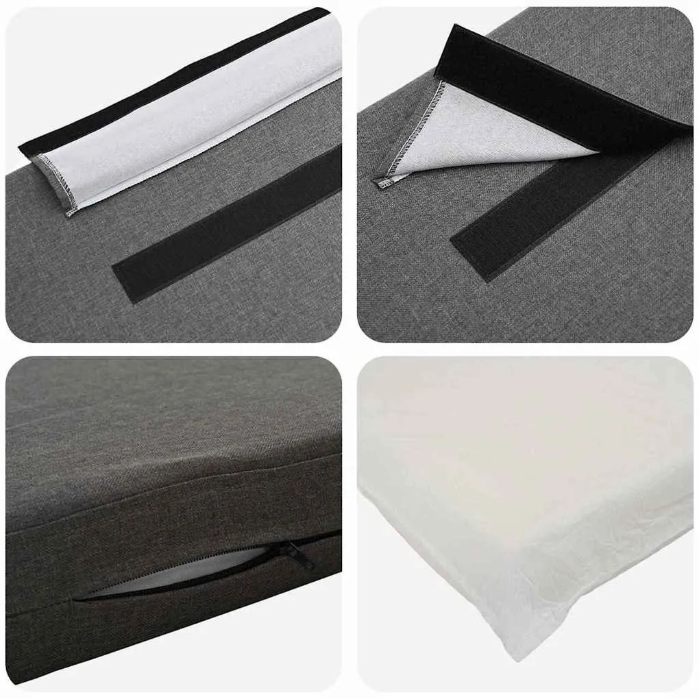 Kárpitozott fejtámla fejtámlával Barna és Világosszürke 180 cm