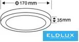 ELDLUX P170B-T3C Kerek Mennyezeti Lámpa IP20