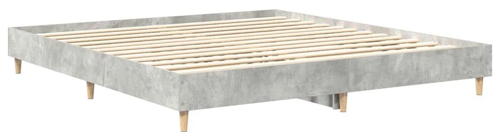 betonszürke szerelt fa ágykeret matrac nélkül 200 x 200 cm