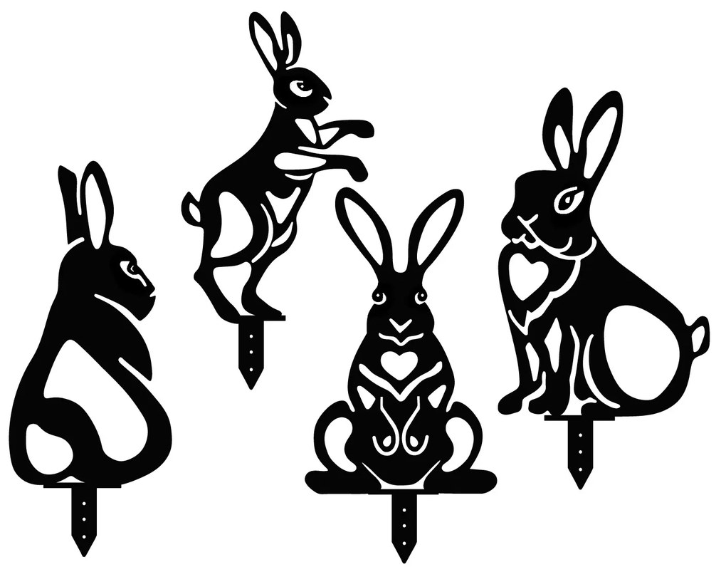 Kerti fém kiegészítők díszkészlete Rabit (fekete). 1083117