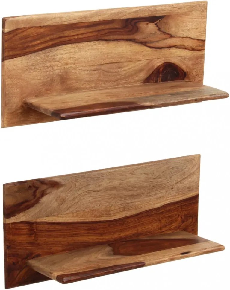 2 db tömör kelet-indiai rózsafa fali polc 58x26x20 cm