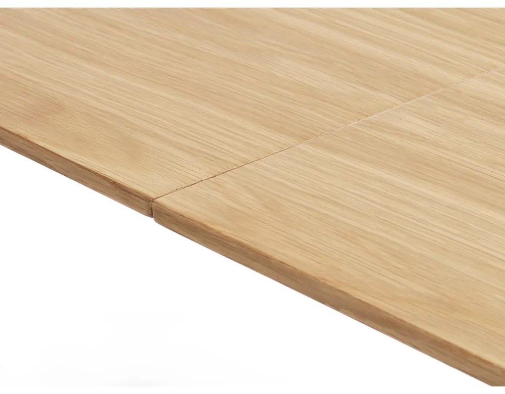 Natúr színű bővíthető étkezőasztal tölgyfa dekoros asztallappal 100x190 cm Gallina – Unique Furniture