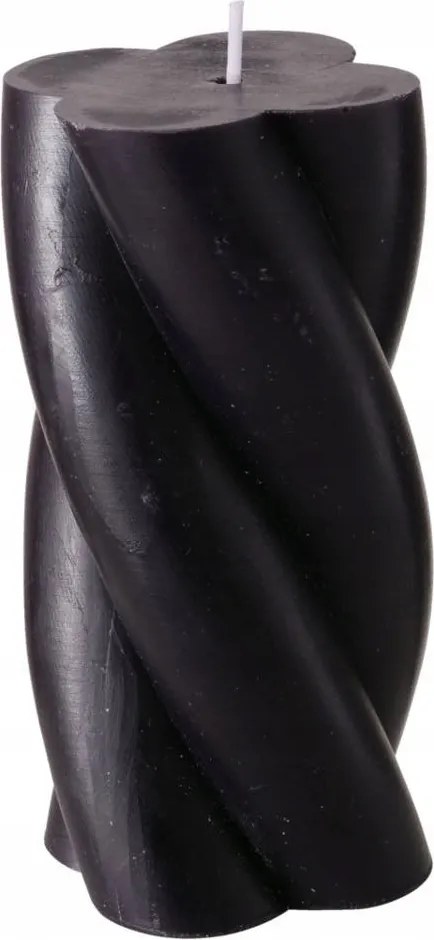 Dekorációs Gyertya fekete 14 cm csavart Gyertya