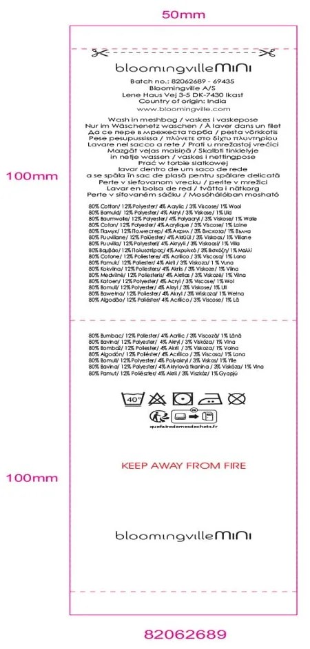 Fehér gyerek takaró 130x160 cm Sweets – Bloomingville Mini