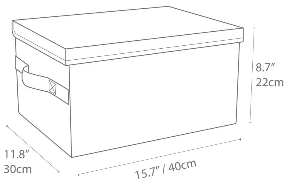 Szürke fedeles textil tárolódoboz 30x40x22 cm Soft Storage – Bigso