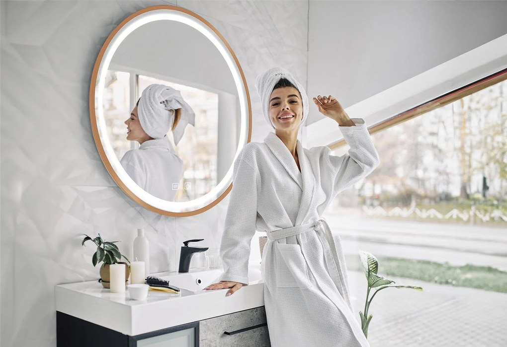 LED Tükör 70cm MMJ BRUSH ROSE GOLD