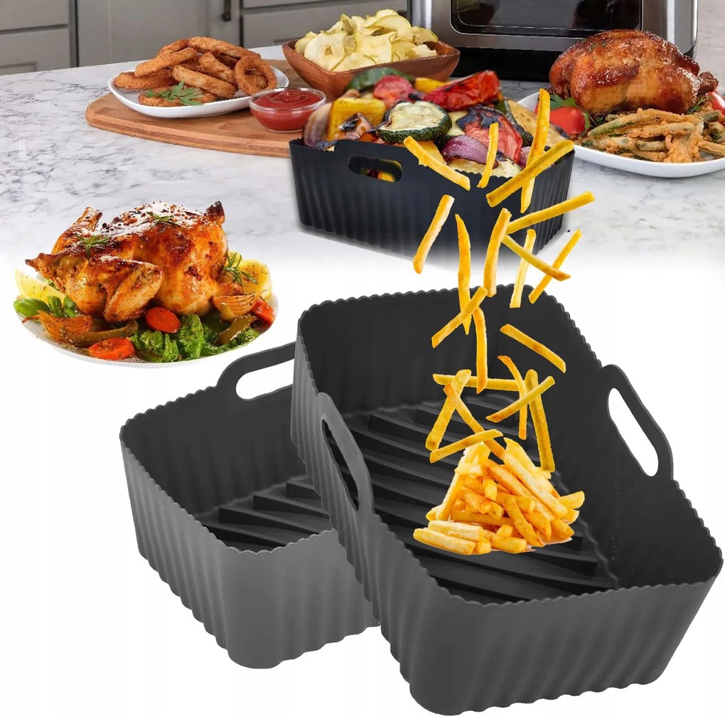 Szilikon Sütőforma Újrafelhasználható Olajsütőhöz 2 Db