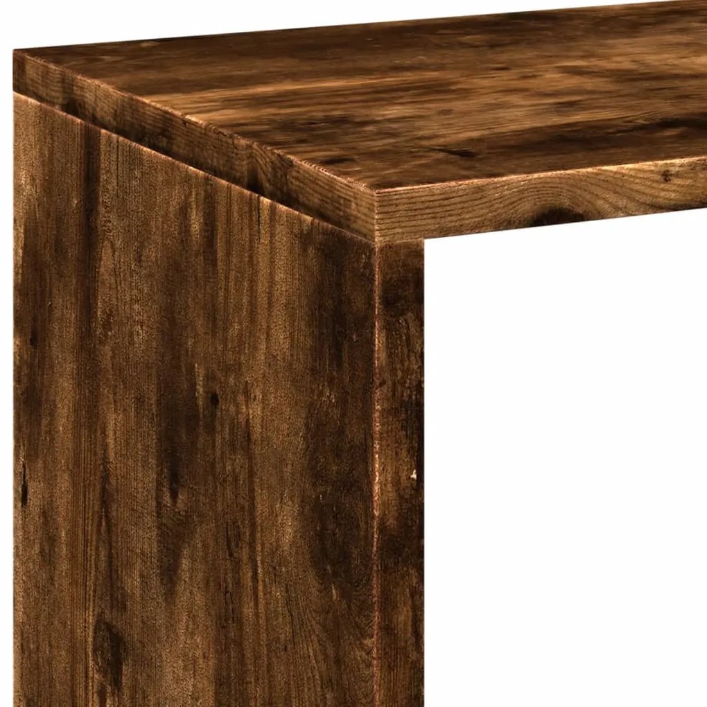 füstös tölgy szerelt fa elválasztó könyvespolc 69,5x29x103,5 cm
