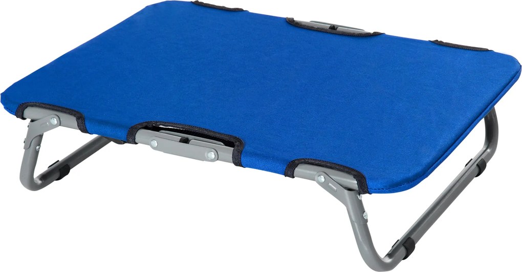 PawHut Kiskutyáknak Kialakított Összecsukható Kutyaágy Benti és Kinti Használatra, Emelt Kutyaágy, Acél és Oxford Szövet, 59x46x15 cm, Kék | Aosom