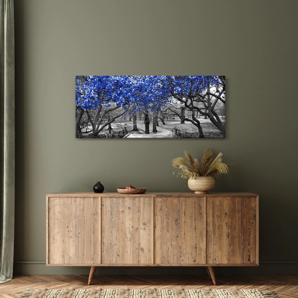 Kép - Kék fák, Central Park, New York (120x50 cm)