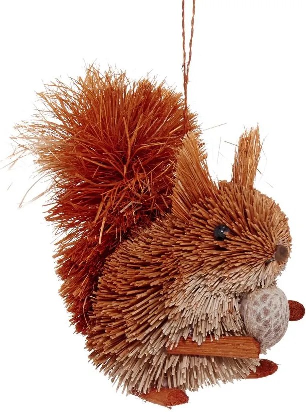HANG ON karácsonyfadísz szalma mókus