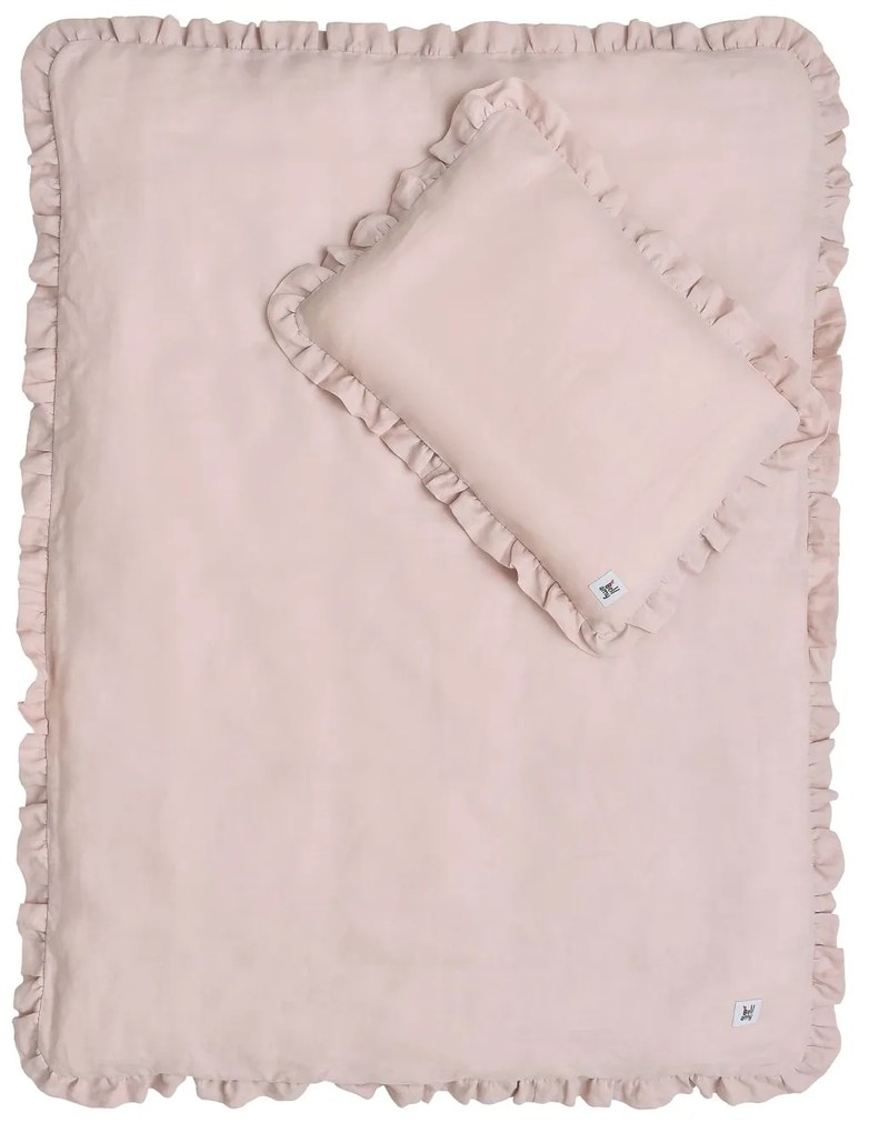 Len ágyneműhuzat babaágyhoz DUSTY PINK, méret M