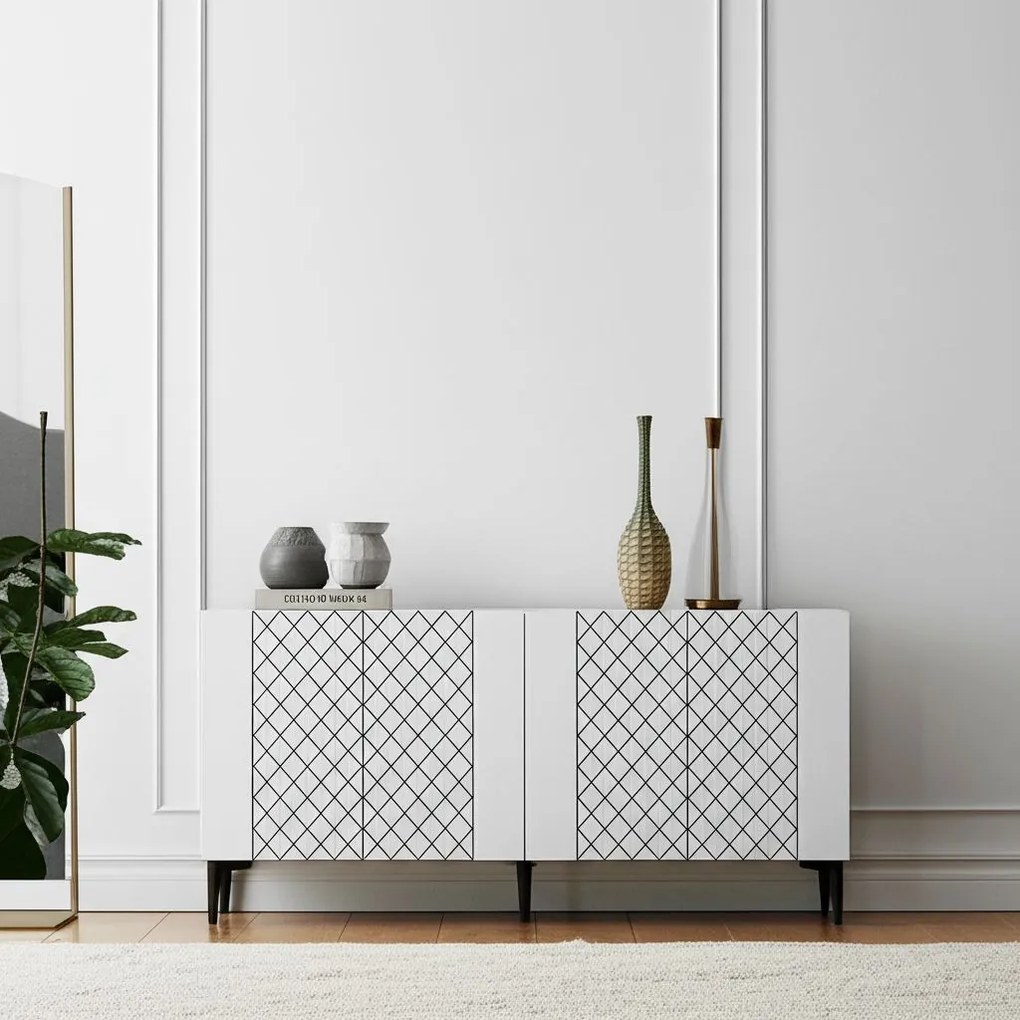 Resso komód, fehér, 150 cm
