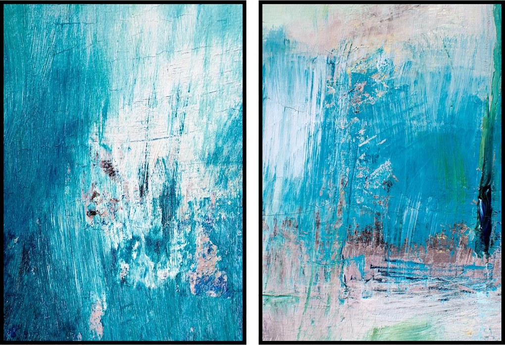 Kék poszter szett absztrakt 2db 30x40cm