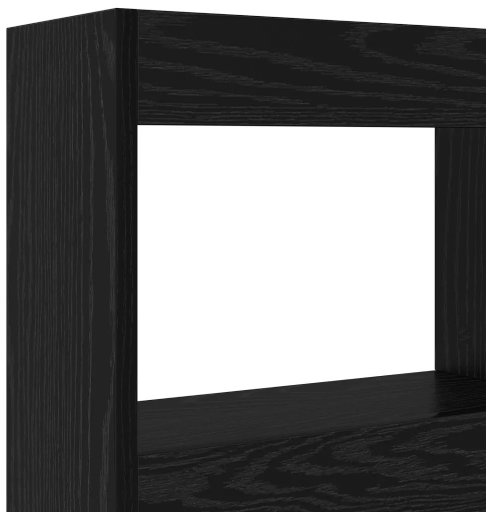 LED-es Fejtámla Szekrény Musta tammi 122 x 17 x 102 cm Faanyag