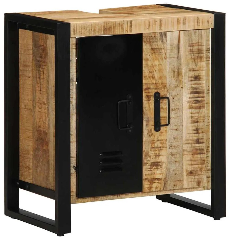 Fürdőszoba bútor szett polcokkal 4 pcs Barna Tömör Mangófát