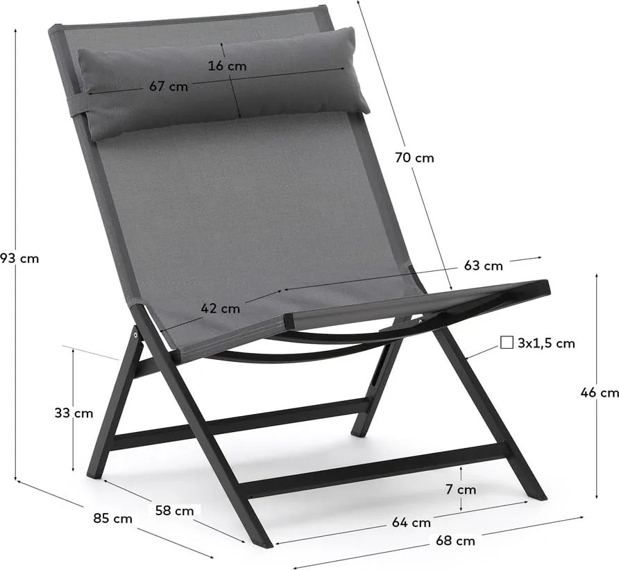 Szürke fém kerti fotel Canutells – Kave Home