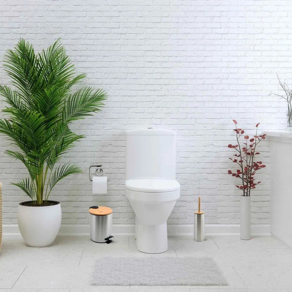 Matt ezüstszínű acél pedálos szemetes 5 l Adonis – Spirella