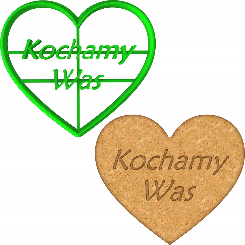 Mézeskalács lyukasztó Nagymama Napja Nagypapa Szív felirat Szeretünk benneteket 8cm