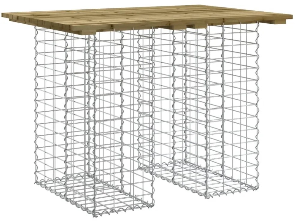 impregnált fenyőfa gabion kerti pad 100 x 70 x 72 cm