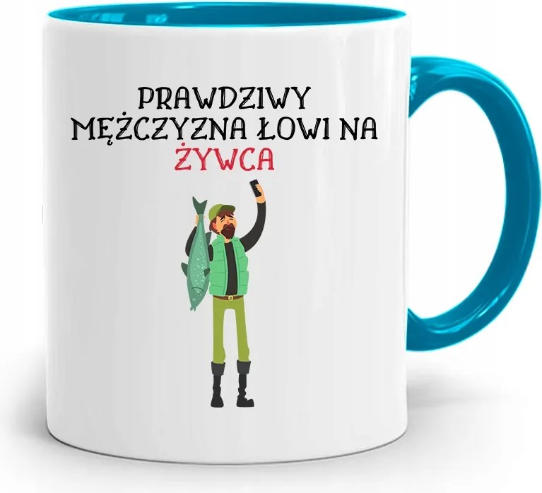 Kék Horgász Bögre Igazi Férfi nyomott mintával