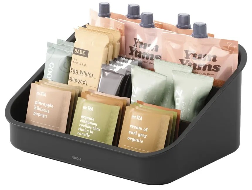 Fekete újrahasznosított műanyag fürdőszobai rendszerező kozmetikumokhoz Bellwood – Umbra