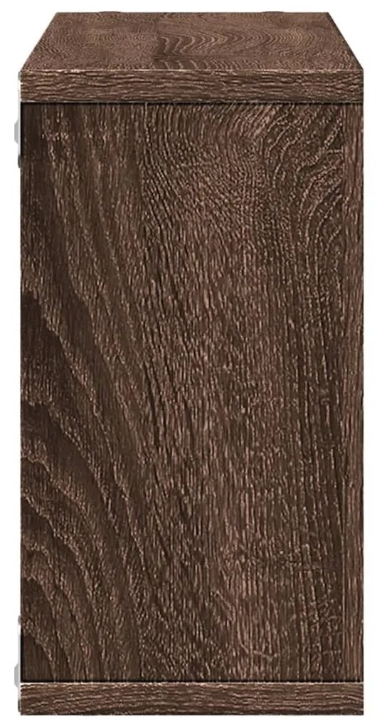 barna tölgy színű szerelt fa fali szekrény 100 x 16 x 30 cm