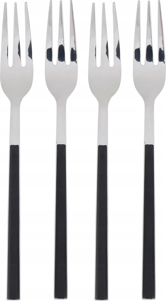 Evőeszközök Desszert Torta Villák 4 db Fekete Fa