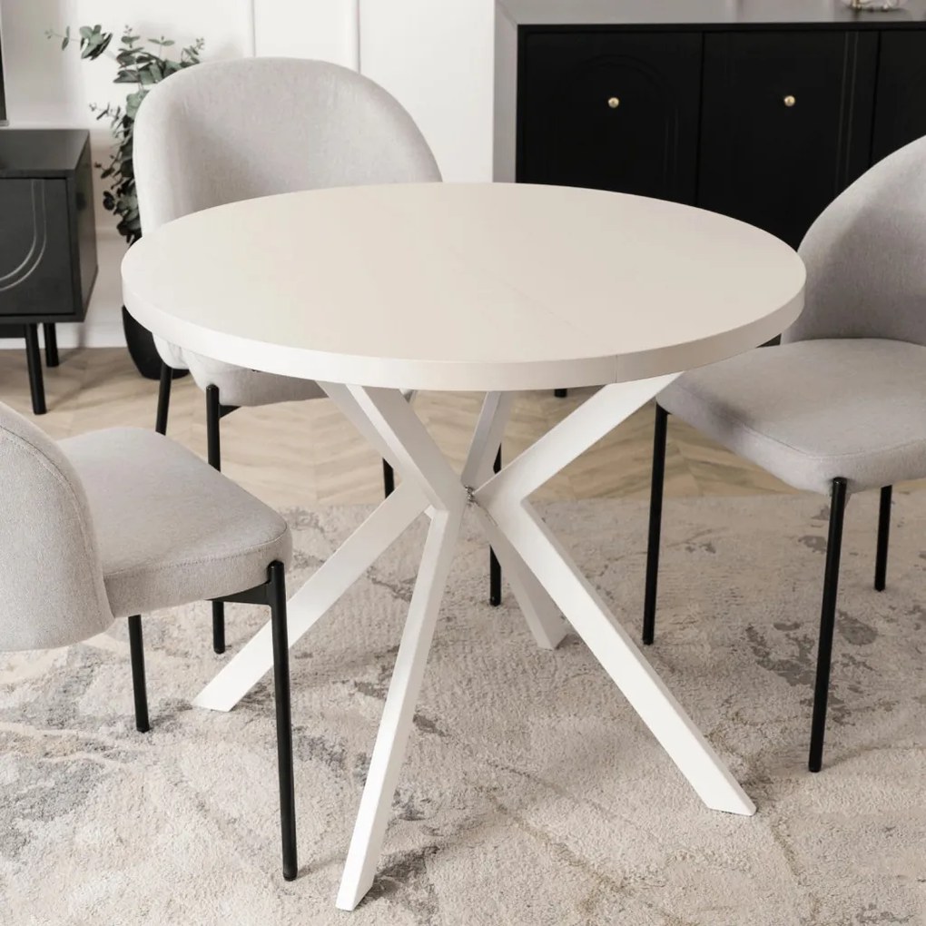 Stół LUGO Rozkładany 90-190 cm Kaszmir/Biały