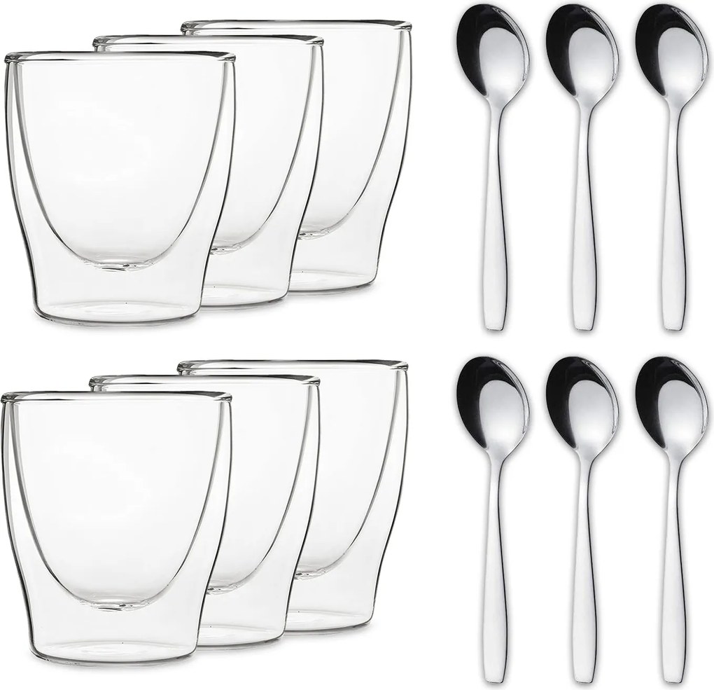 Feelino DUOS, duplafalú pohár, 80 ml, kanállal