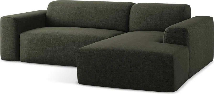 Zöld sarokkanapé (jobb oldali-heverő résszel) Keli – Makamii