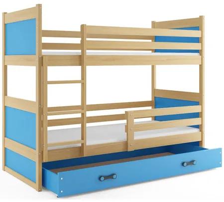 Gyerek emeletes ágy RICO 200x90 cm Kék Fenyő